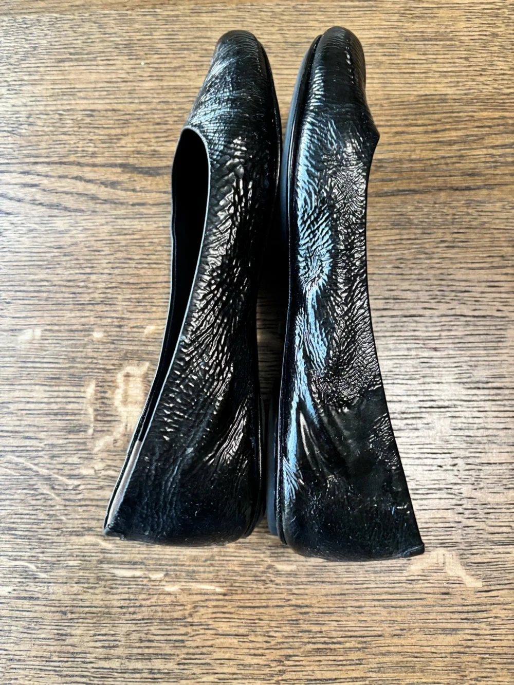 Tory Burch Black Patent Leather Round-Toe Ballet Flats